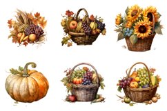 Vintage Fall Clipart Bundle, Autumn clipart, Set of 20 png Product Image 4