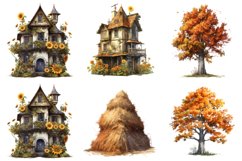 Vintage Fall Clipart Bundle, Autumn clipart, Set of 20 png Product Image 6