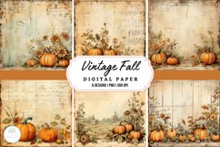 Vintage Fall Backgrounds Digital Paper Product Image 1
