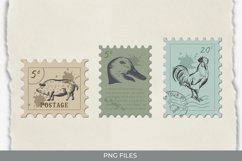 Vintage Farm Animal Postage - Scrapbook Clipart Product Image 1