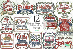 Vintage Farm Sign Embroidery Clipart Product Image 1