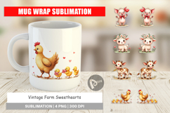 Vintage Farm Valentine Mug Wrap Product Image 1