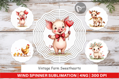 Vintage Farm Valentine Wind Spinner Product Image 1