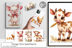 Vintage Farm Valentine Digital Paper Product Image 1