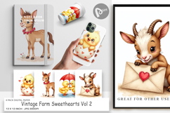 Vintage Farm Valentine Digital Paper Product Image 1