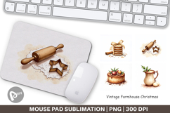 Vintage Farmhouse Christmas Mouse Pad Product Image 1