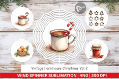Vintage Farmhouse Christmas Wind Spinner Product Image 1