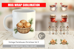 Vintage Farmhouse Christmas Mug Wrap Product Image 1