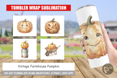 Vintage Farmhouse Pumpkin Tumbler Product Image 1