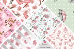 Vintage Fashion Clipart seamless digital papers bundle 038 Product Image 8