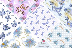 Vintage Fashion Clipart seamless digital papers bundle 038 Product Image 4