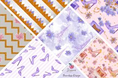 Vintage Fashion Clipart seamless digital papers bundle 038 Product Image 10