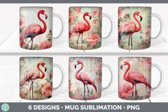 Bundle of six Decoupage Flamingos Mug Wrap designs.