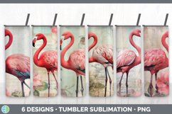 Bundle of six Decoupage Flamingos Tumbler designs.