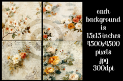 Vintage Floral Background, Junk Journal Floral Papers, s1 Product Image 2