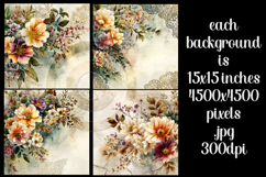 Vintage Floral Background, Junk Journal Floral Papers, s10 Product Image 2