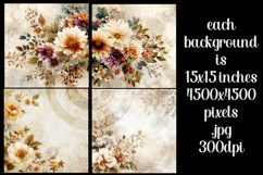 Vintage Floral Background, Junk Journal Floral Papers, s11 Product Image 2