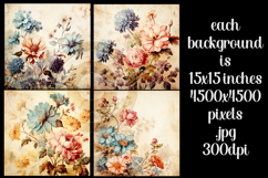 Vintage Floral Background, Junk Journal Floral Papers, sb16 Product Image 2