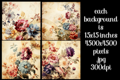 Vintage Floral Background, Junk Journal Floral Papers, sb17 Product Image 2