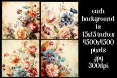 Vintage Floral Background, Junk Journal Floral Papers, sb18 Product Image 2
