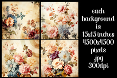 Vintage Floral Background, Junk Journal Floral Papers, sb19 Product Image 2