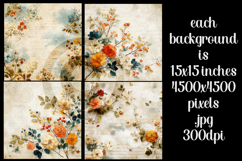 Vintage Floral Background, Junk Journal Floral Papers, s3 Product Image 2