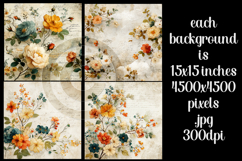 Vintage Floral Background, Junk Journal Floral Papers, s4 Product Image 2