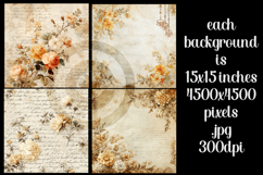Vintage Floral Background, Junk Journal Floral Papers, s5 Product Image 2