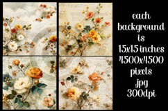 Vintage Floral Background, Junk Journal Floral Papers, s7 Product Image 2