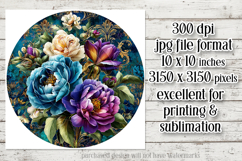 Vintage Floral Round Design, 10x10 Round Sublimation, d10 Product Image 2