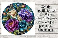 Vintage Floral Round Design, 10x10 Round Sublimation, d11 Product Image 2