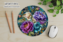 Vintage Floral Round Design, 10x10 Round Sublimation, d11 Product Image 3