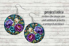 Vintage Floral Round Design, 10x10 Round Sublimation, d11 Product Image 6