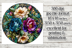 Vintage Floral Round Design, 10x10 Round Sublimation, d12 Product Image 2