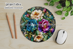 Vintage Floral Round Design, 10x10 Round Sublimation, d12 Product Image 3