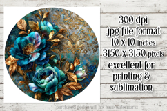 Vintage Floral Round Design, 10x10 Round Sublimation, d13 Product Image 2