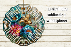 Vintage Floral Round Design, 10x10 Round Sublimation, d14 Product Image 4