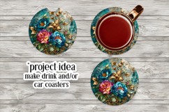 Vintage Floral Round Design, 10x10 Round Sublimation, d14 Product Image 5