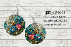 Vintage Floral Round Design, 10x10 Round Sublimation, d14 Product Image 6