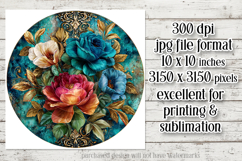 Vintage Floral Round Design, 10x10 Round Sublimation, d15 Product Image 2