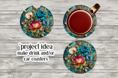 Vintage Floral Round Design, 10x10 Round Sublimation, d15 Product Image 5