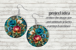 Vintage Floral Round Design, 10x10 Round Sublimation, d15 Product Image 6
