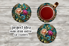 Vintage Floral Round Design, 10x10 Round Sublimation, d16 Product Image 5