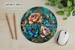 Vintage Floral Round Design, 10x10 Round Sublimation, d17 Product Image 3