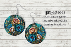 Vintage Floral Round Design, 10x10 Round Sublimation, d17 Product Image 6