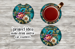 Vintage Floral Round Design, 10x10 Round Sublimation, d18 Product Image 5