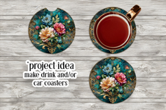 Vintage Floral Round Design, 10x10 Round Sublimation, d19 Product Image 5