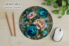 Vintage Floral Round Design, 10x10 Round Sublimation, d2 Product Image 3
