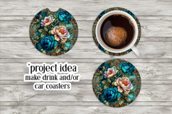 Vintage Floral Round Design, 10x10 Round Sublimation, d2 Product Image 5