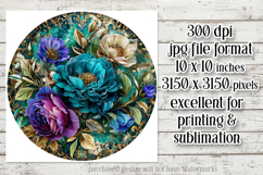 Vintage Floral Round Design, 10x10 Round Sublimation, d20 Product Image 2